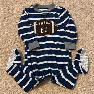 Carter's Cozy Blue and Gray Footie with Football Design
